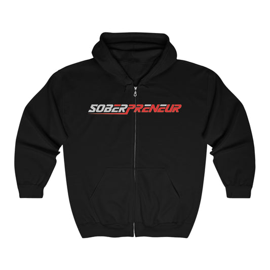 Soberpreneur Logo Gear -  Unisex Full Zip Sweatshirt - Comfortable & Stylish Hoodie for Entrepreneurs