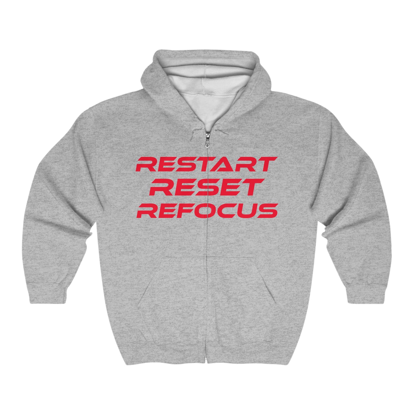 Restart, Reset, Refocus - Unisex Heavy Blend™ Full Zip Hooded Sweatshirt