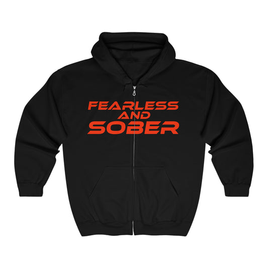 Fearless and Sober - Full Zip Hoodie - Unisex Heavy Blend