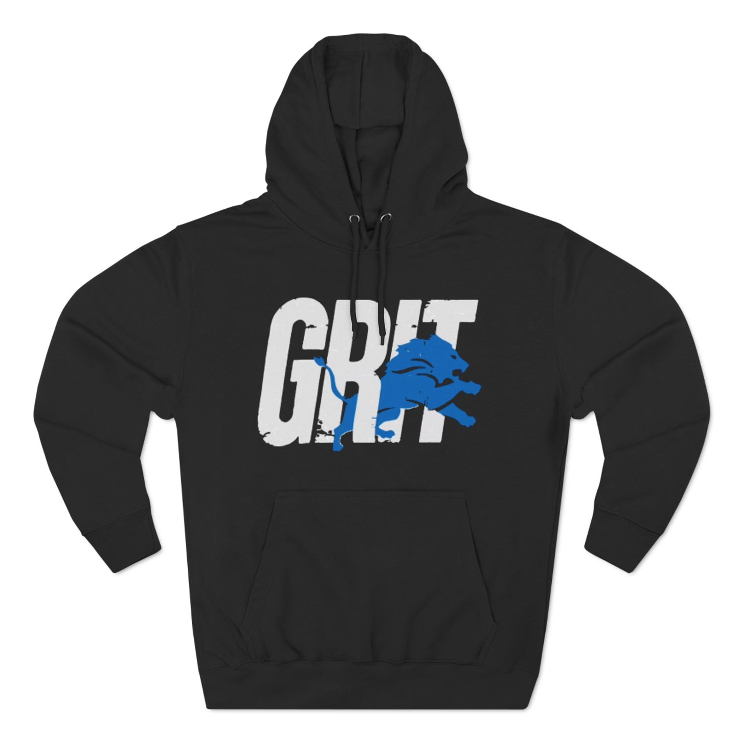 Grit & Soberpreneur w/Lion -  Fleece Hoodie - Motivational Black Sweatshirt