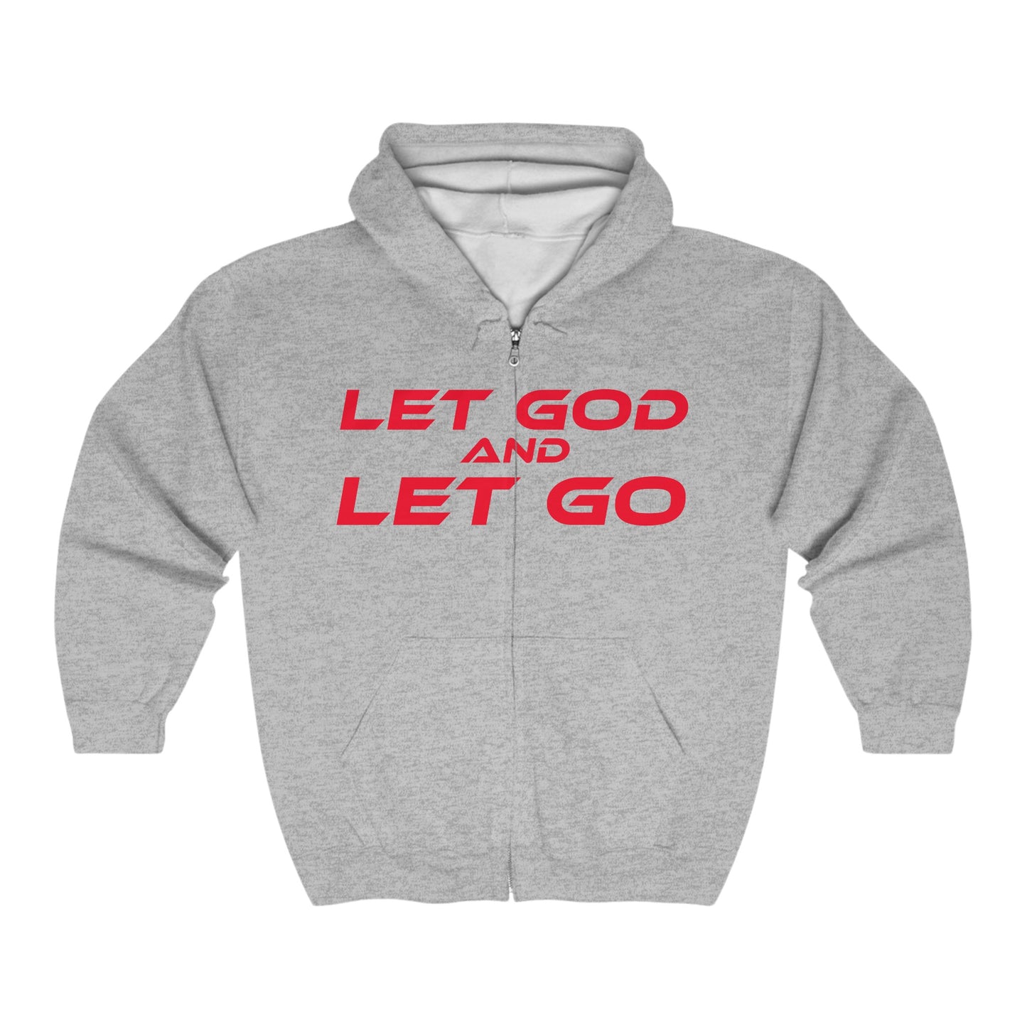 Let God and Let Go - Hoodie - Unisex Heavy Blend Full Zip Sweatshirt for Relaxation and Comfort