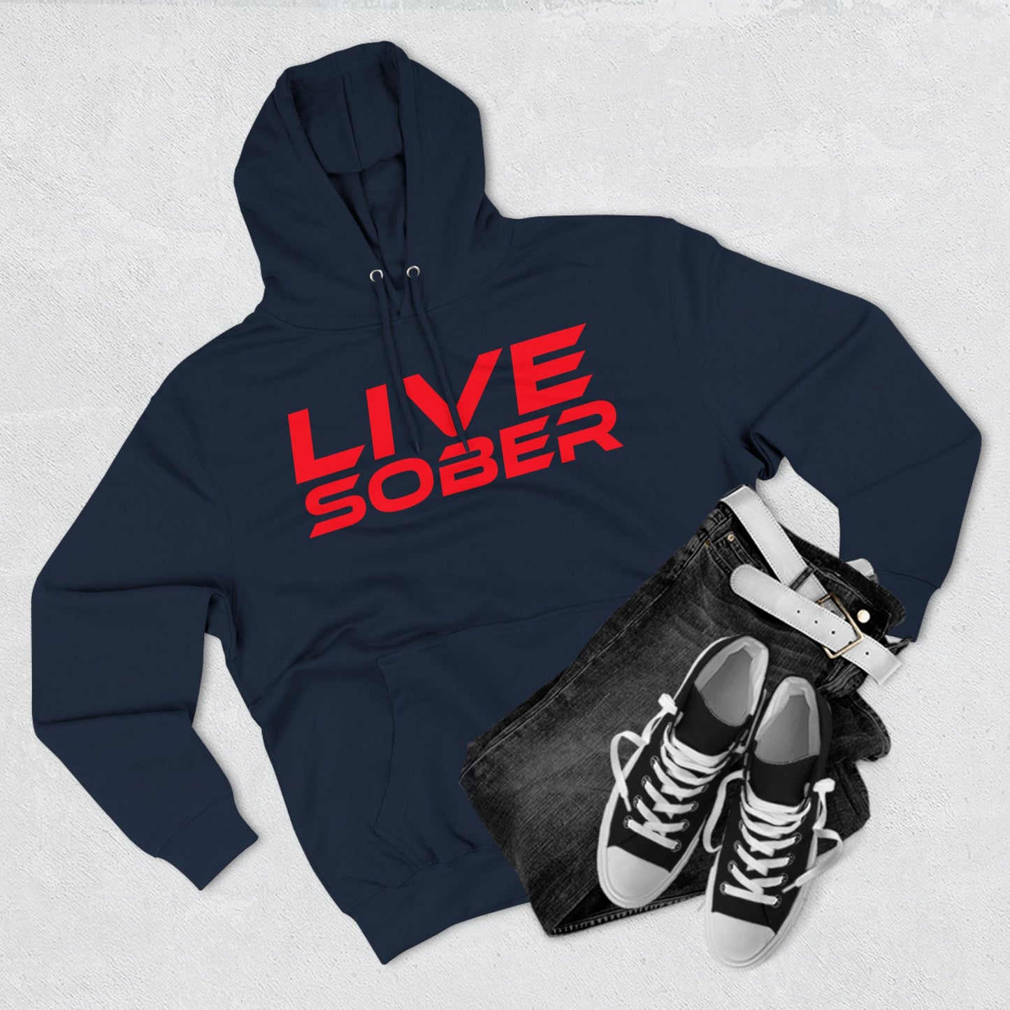 Live Sober - Three-Panel Fleece Hoodie