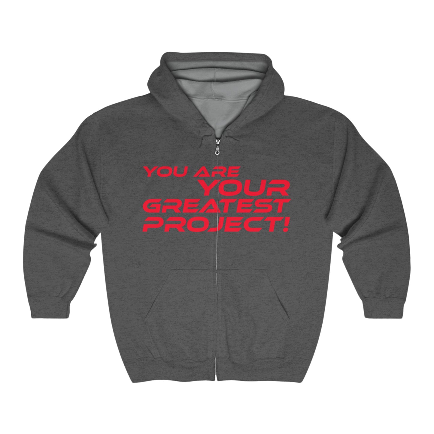 You Are Your Greatest Project - Unisex Heavy Blend™ Full Zip Hooded Sweatshirt - Motivational