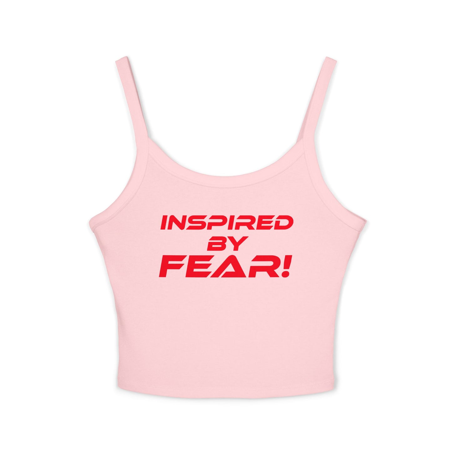 Inspired by Fear! - Women's Spaghetti Strap Tank Top - Motivational Gray Crop Top