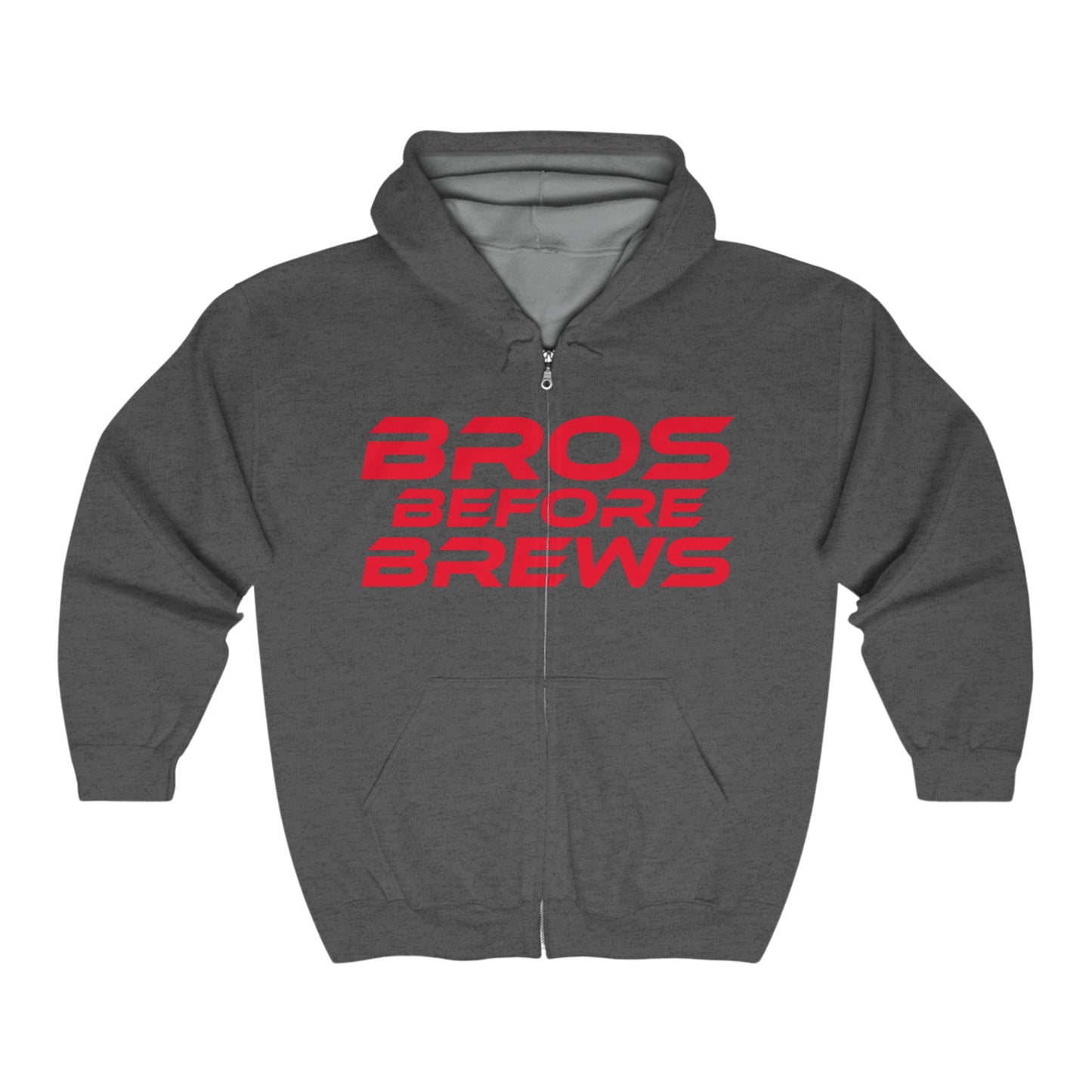 Bros Before Brews - Unisex Full Zip Hoodie - 'Bros Before Brews' Motivational Inspirational