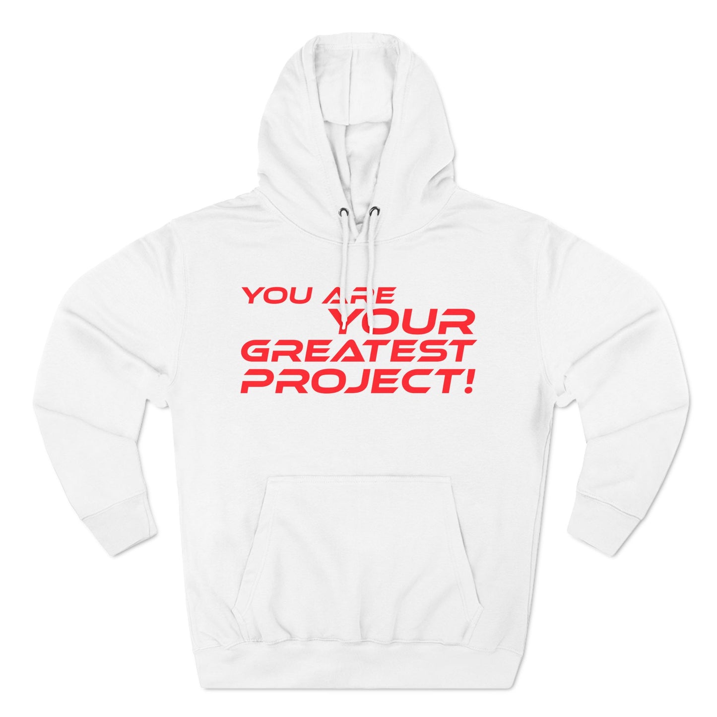 You Are Your Greatest Project Fleece Hoodie - Motivational Black Hoodie for Personal Growth