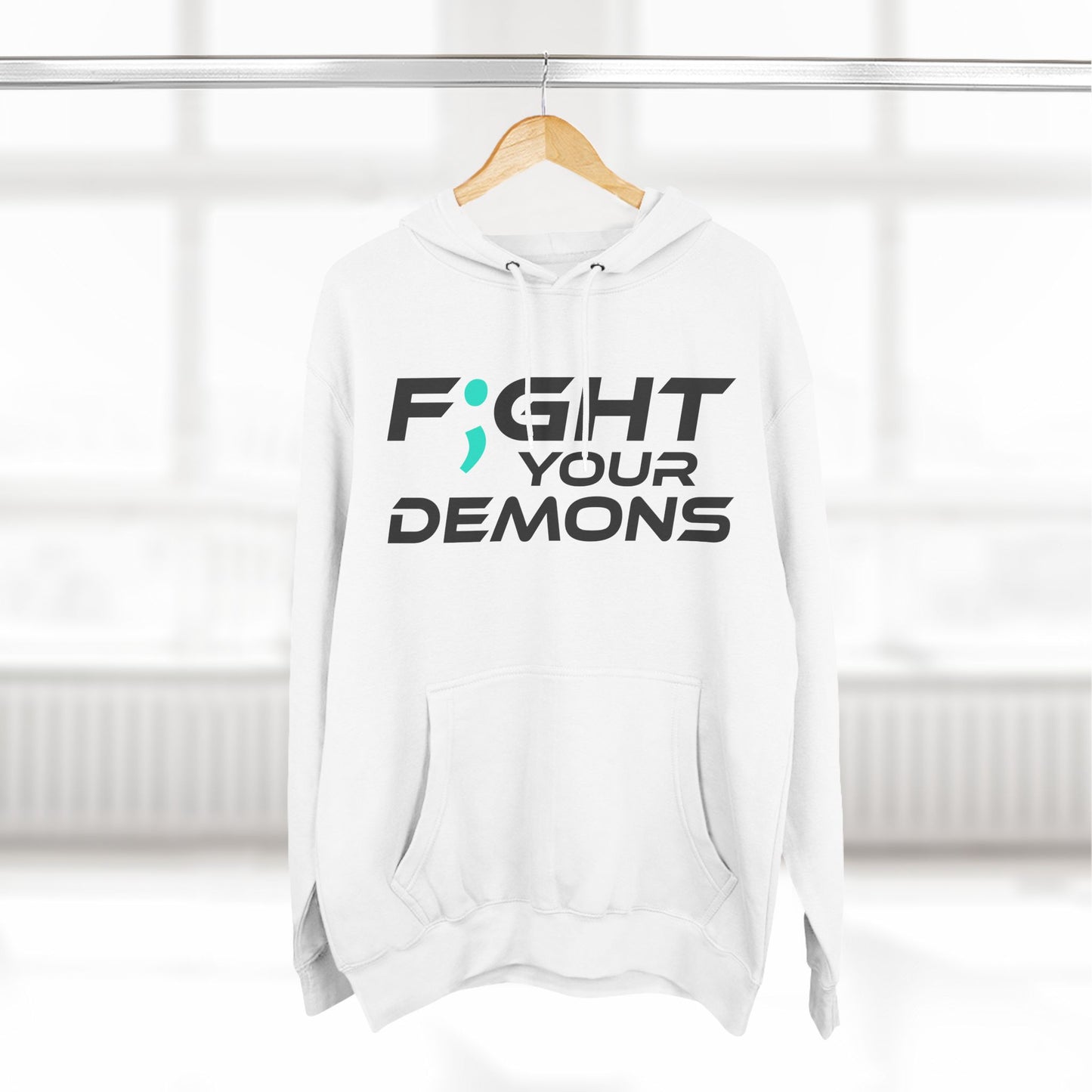 F;ght Your Demons (BLACK) - Three-Panel Fleece Hoodie