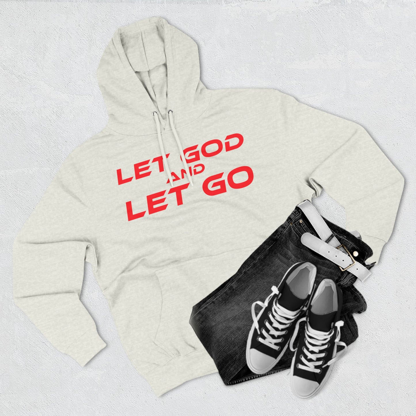 Let God, Let Go - Three-Panel Fleece Hoodie