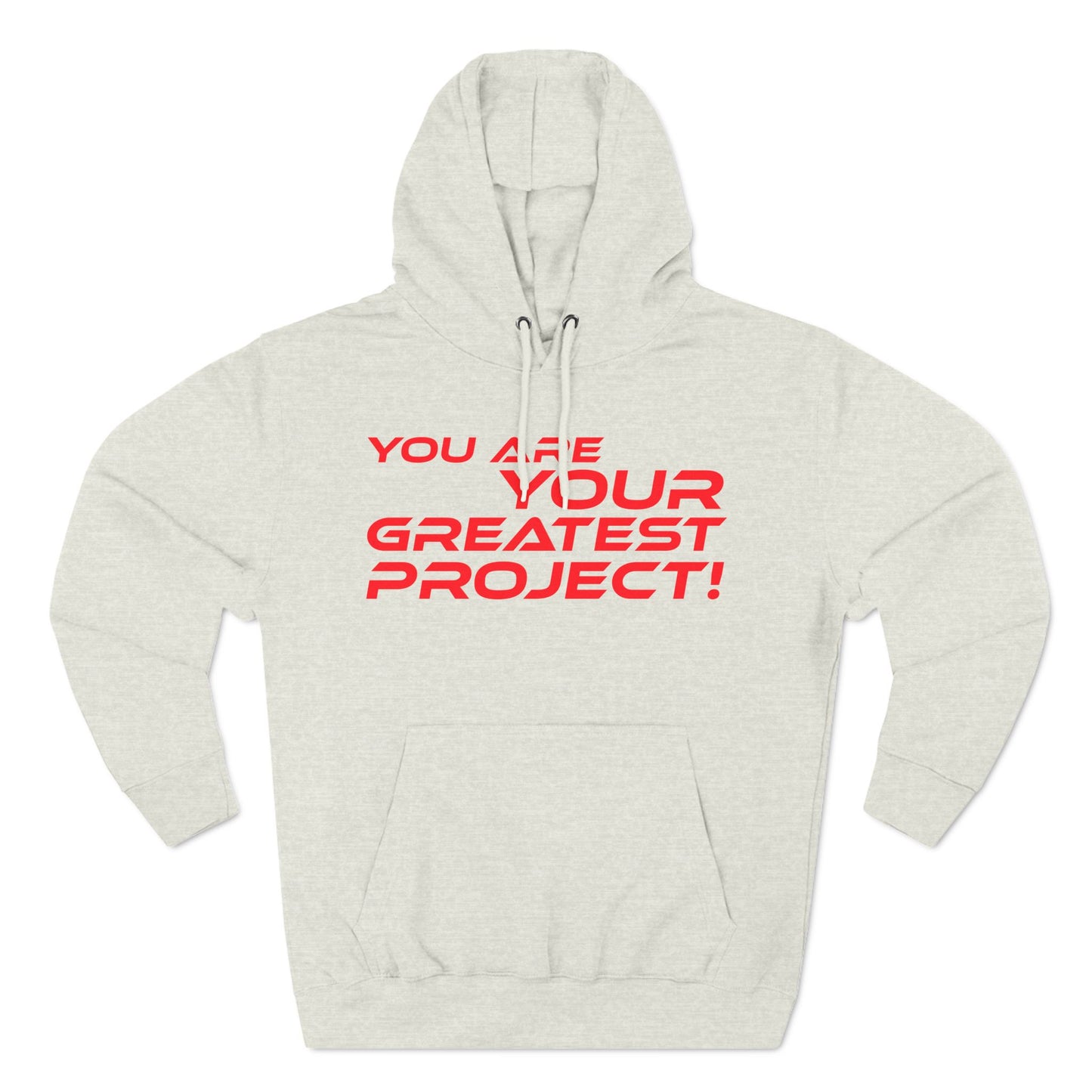 You Are Your Greatest Project Fleece Hoodie - Motivational Black Hoodie for Personal Growth