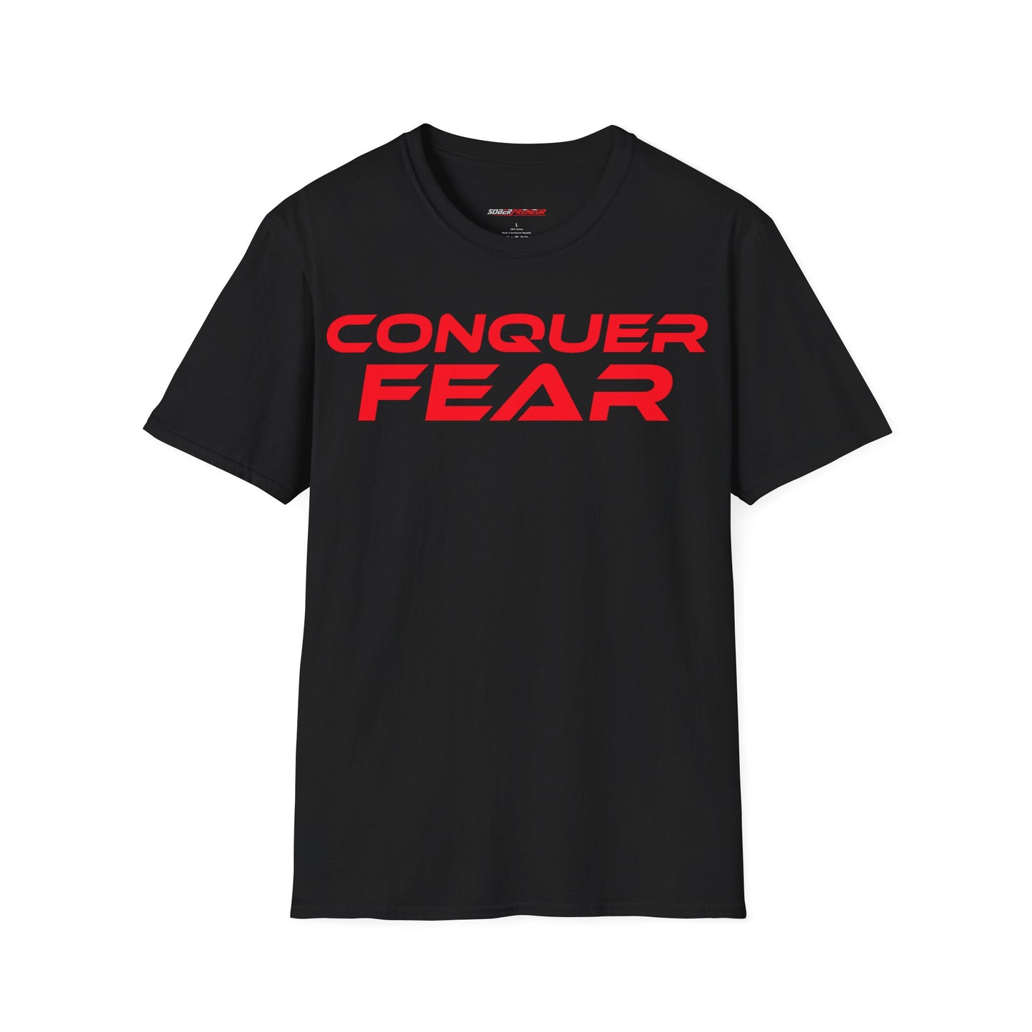 Conquer Fear - Unisex Softstyle T-Shirt - Motivational Graphic Tee