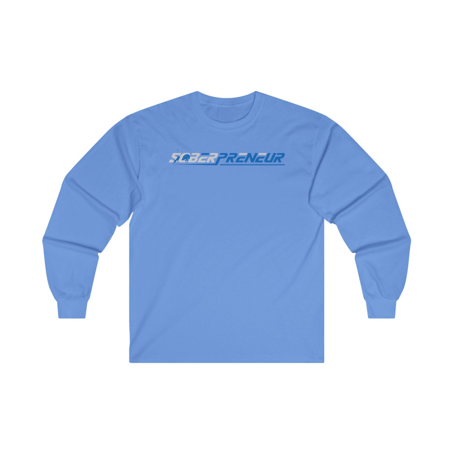 Soberpreneur Blue w/ Lion  - Unisex Long Sleeve Tee - Motivational Casual Wear