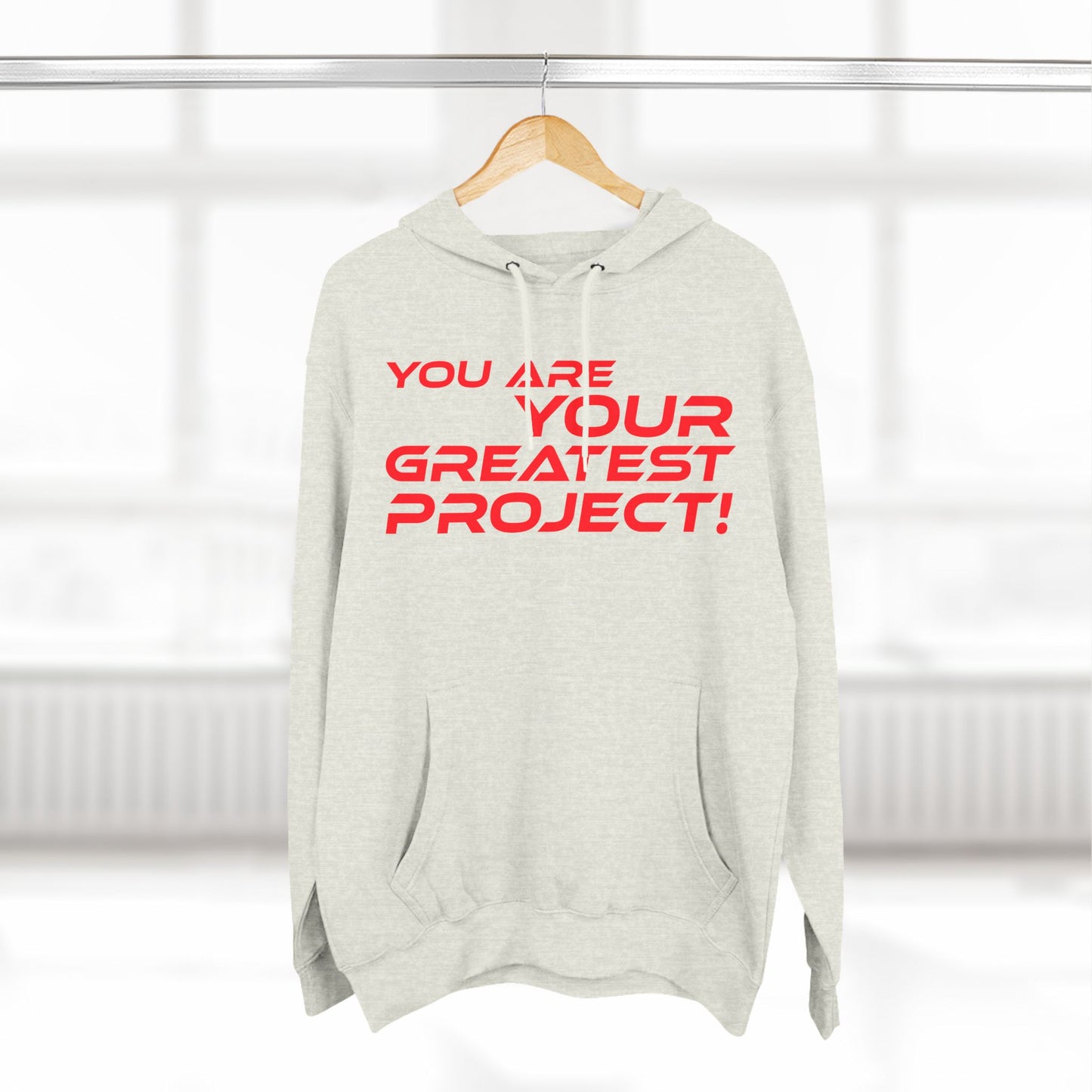 You Are Your Greatest Project Fleece Hoodie - Motivational Black Hoodie for Personal Growth