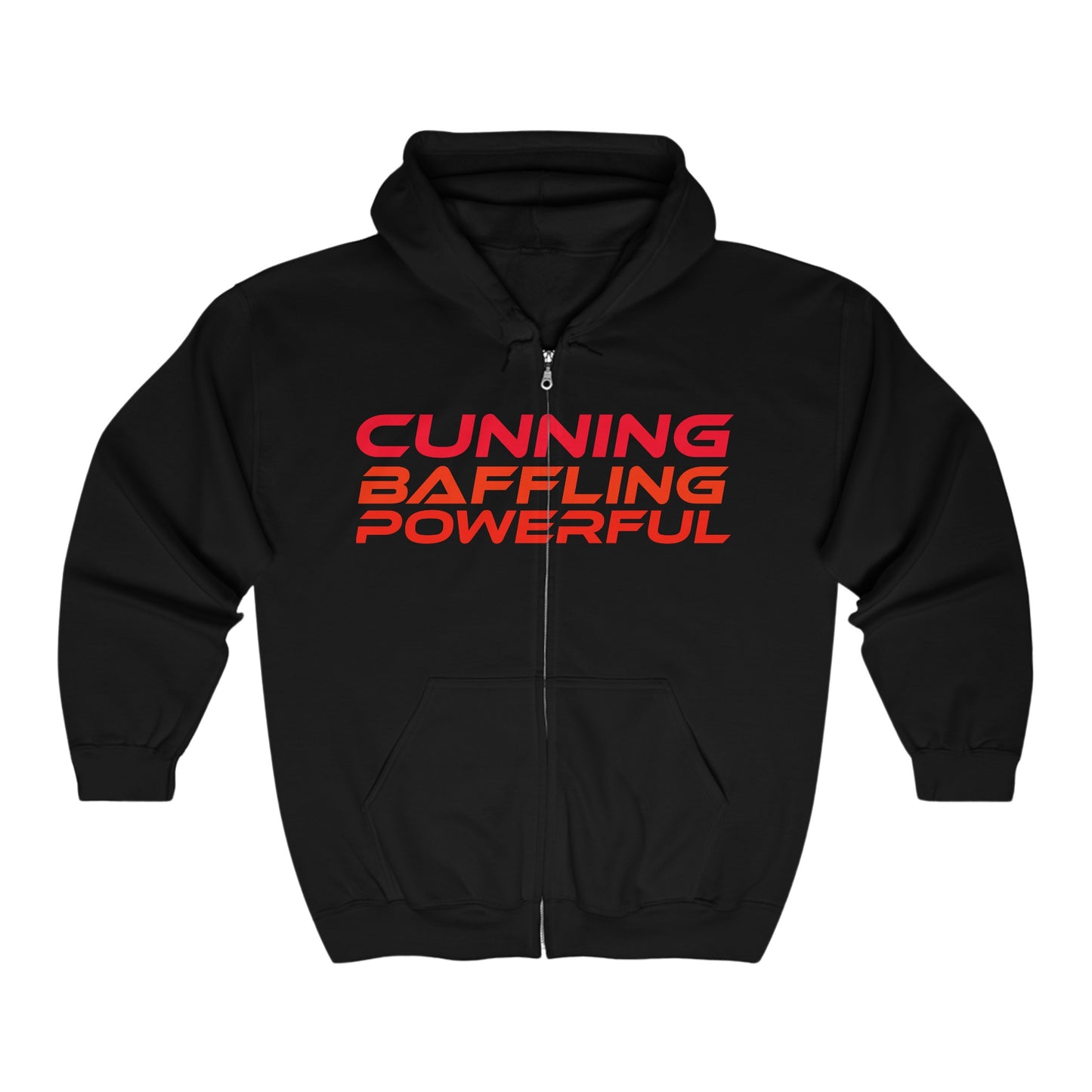 Cunning Baffling Powerful  - Unisex Zip-Up Hoodie Motivational