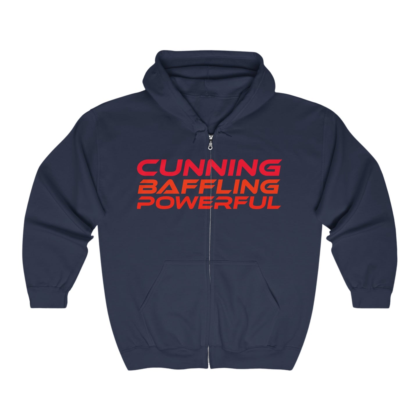 Cunning Baffling Powerful  - Unisex Zip-Up Hoodie Motivational