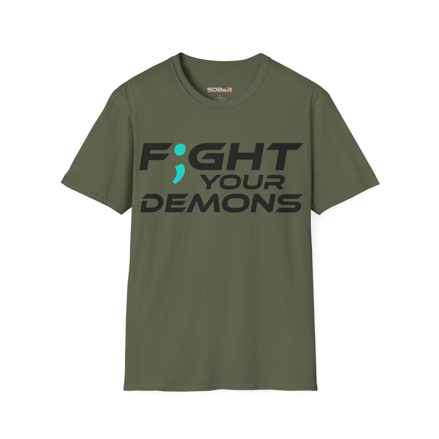 F;ght Your Demons (BLACK) - Unisex Softstyle T-Shirt