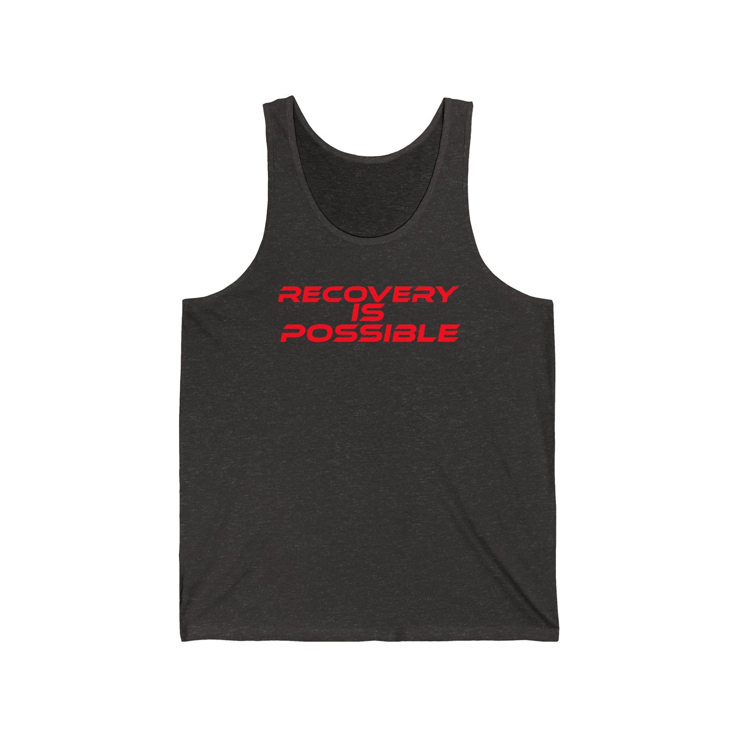 Unisex Jersey Tank - Recovery Is Possible Motivational Fitness Top