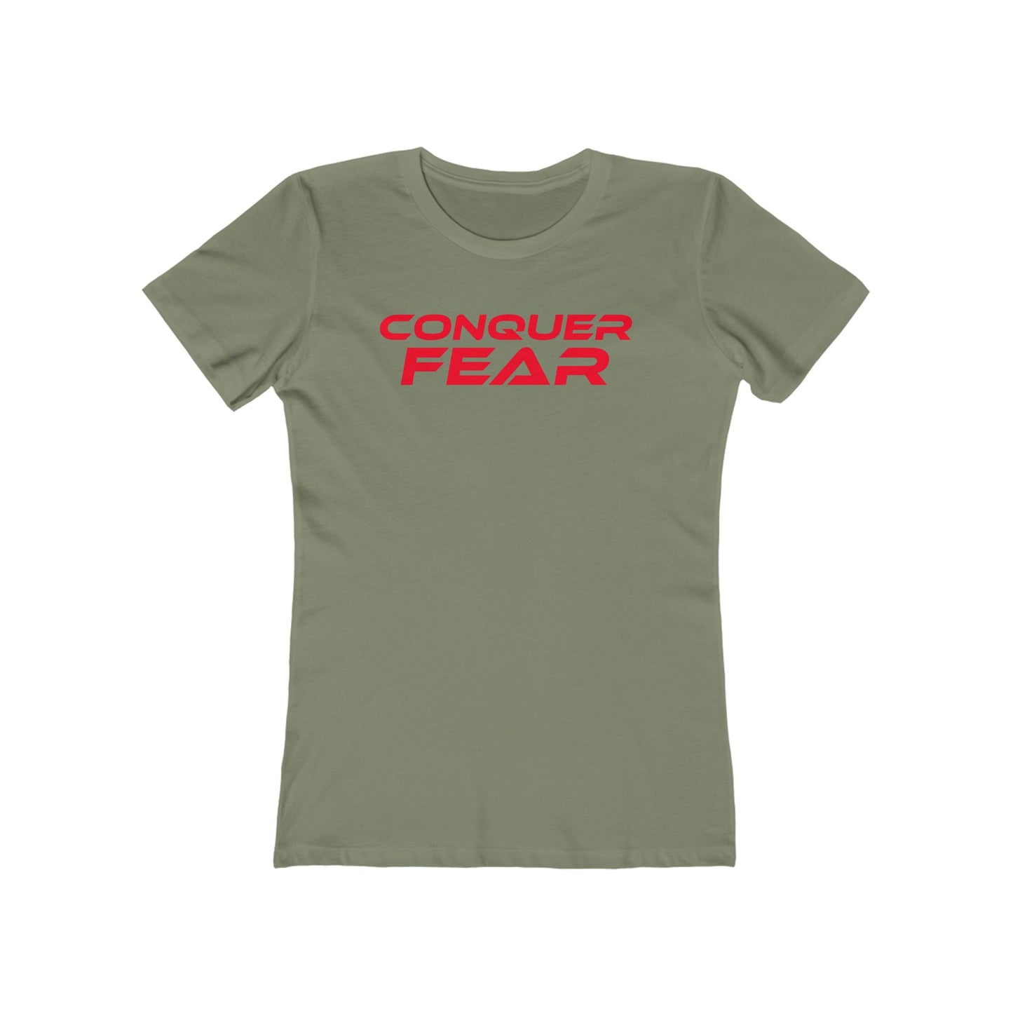 Conquer Fear - Empowering Women's Boyfriend Tee - 'Conquer Fear' Motivational Shirt