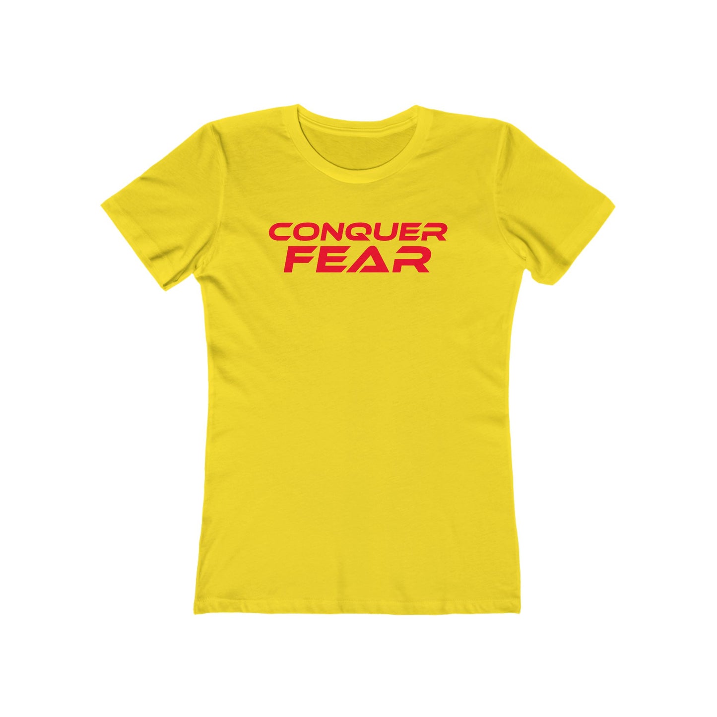 Conquer Fear - Empowering Women's Boyfriend Tee - 'Conquer Fear' Motivational Shirt