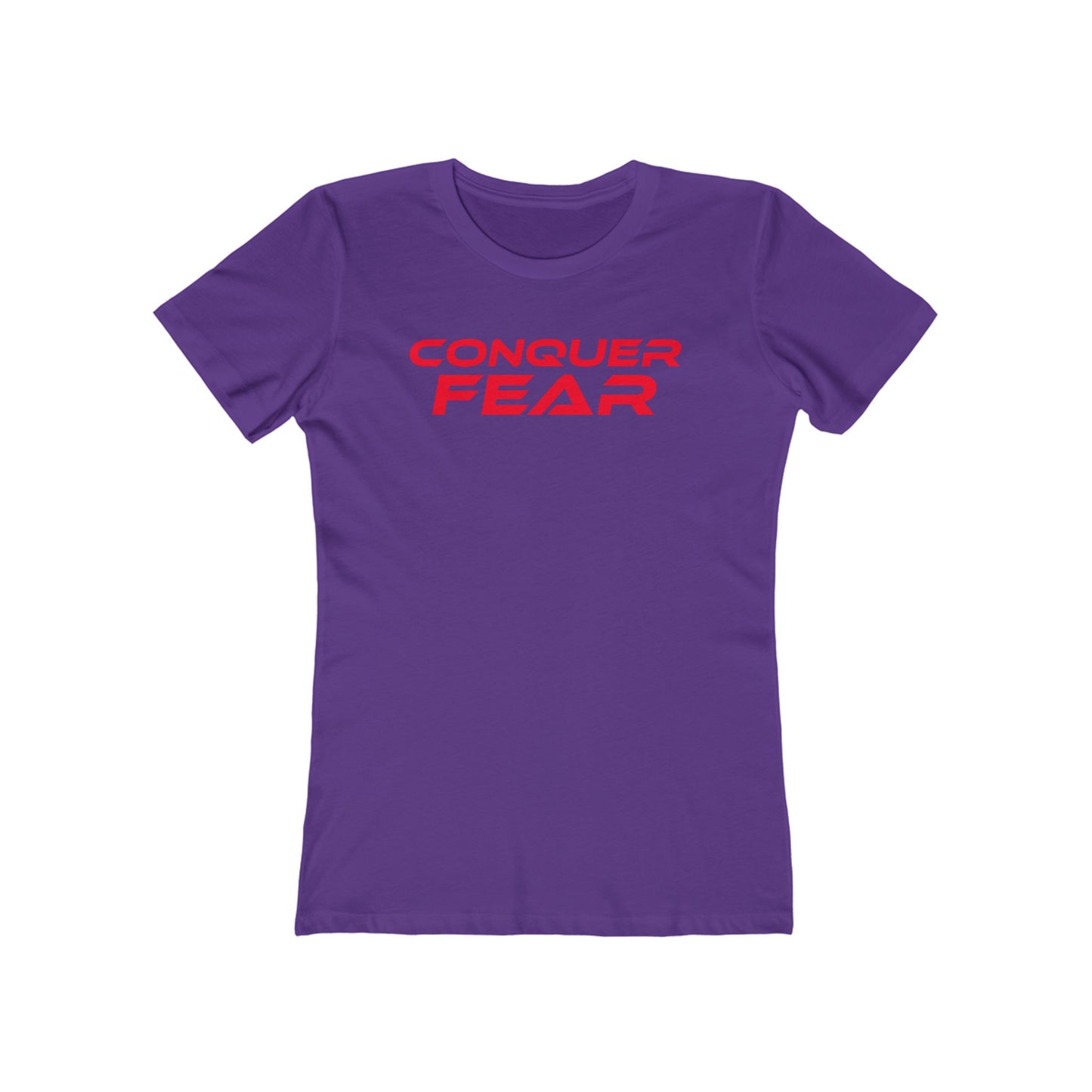 Conquer Fear - Empowering Women's Boyfriend Tee - 'Conquer Fear' Motivational Shirt