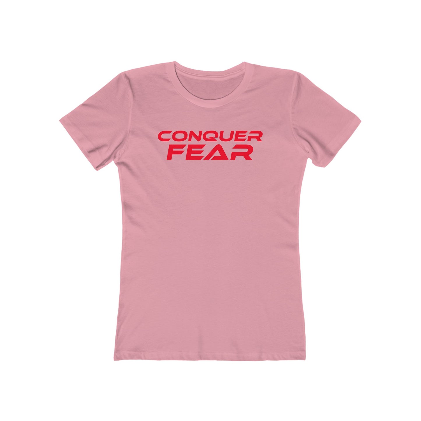 Conquer Fear - Empowering Women's Boyfriend Tee - 'Conquer Fear' Motivational Shirt