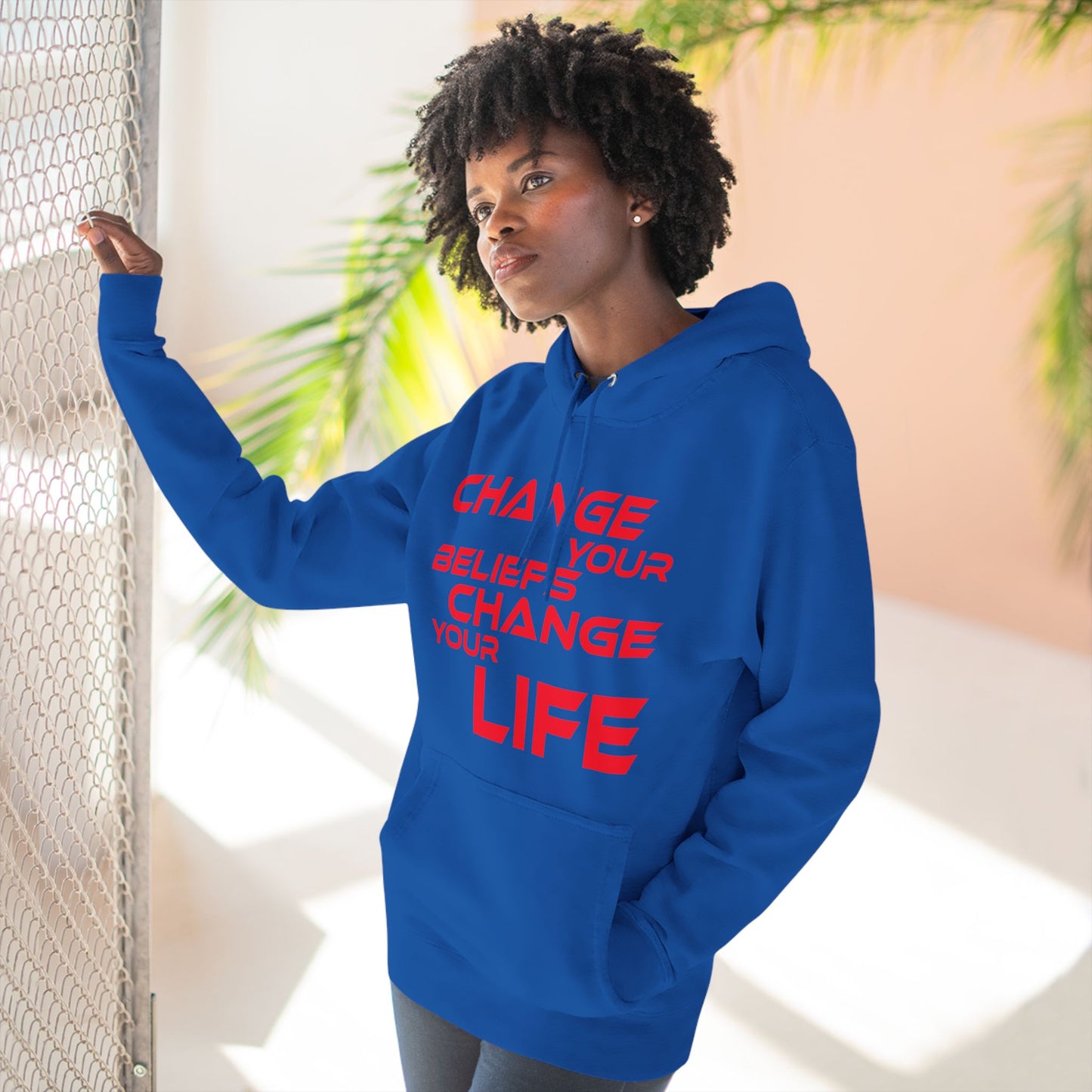 Change Your Beliefs, Change Your Life - Inspiring Fleece Hoodie - "Change Your Beliefs, Change Your Life"