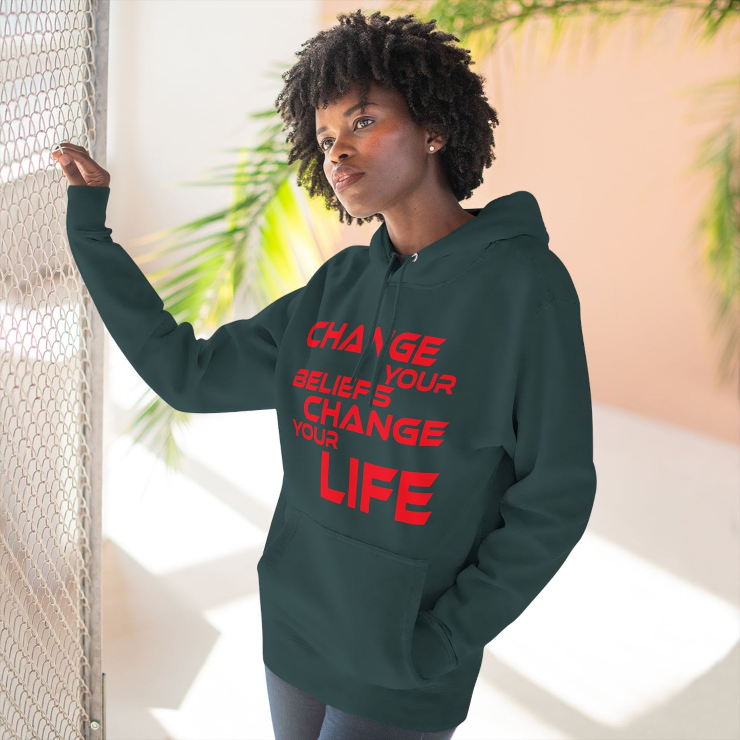 Change Your Beliefs, Change Your Life - Inspiring Fleece Hoodie - "Change Your Beliefs, Change Your Life"