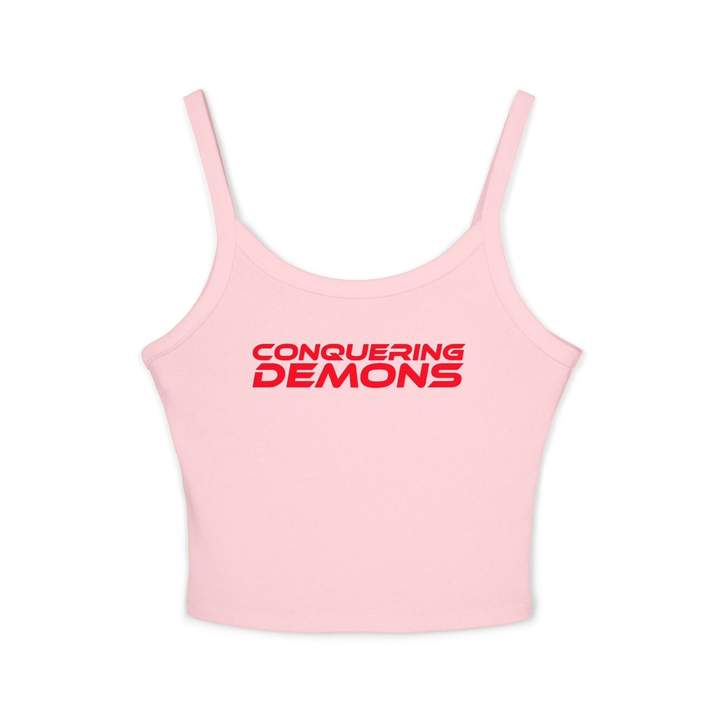 Conquering Demons - Women's Spaghetti Strap Tank Top - Motivational Workout Apparel