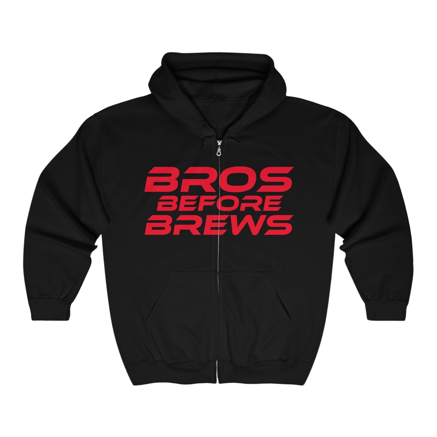 Bros Before Brews - Unisex Full Zip Hoodie - 'Bros Before Brews' Motivational Inspirational