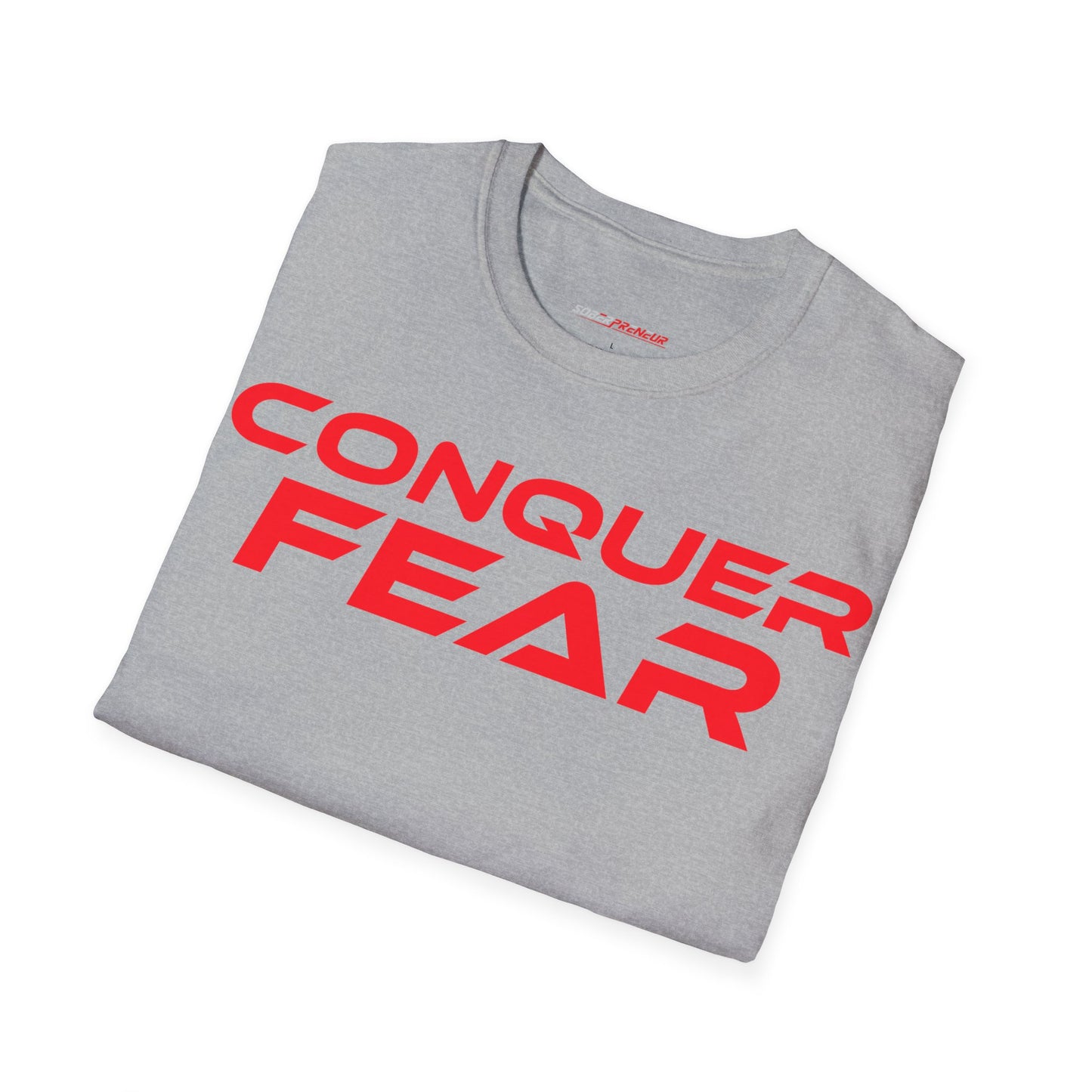 Conquer Fear - Unisex Softstyle T-Shirt - Motivational Graphic Tee