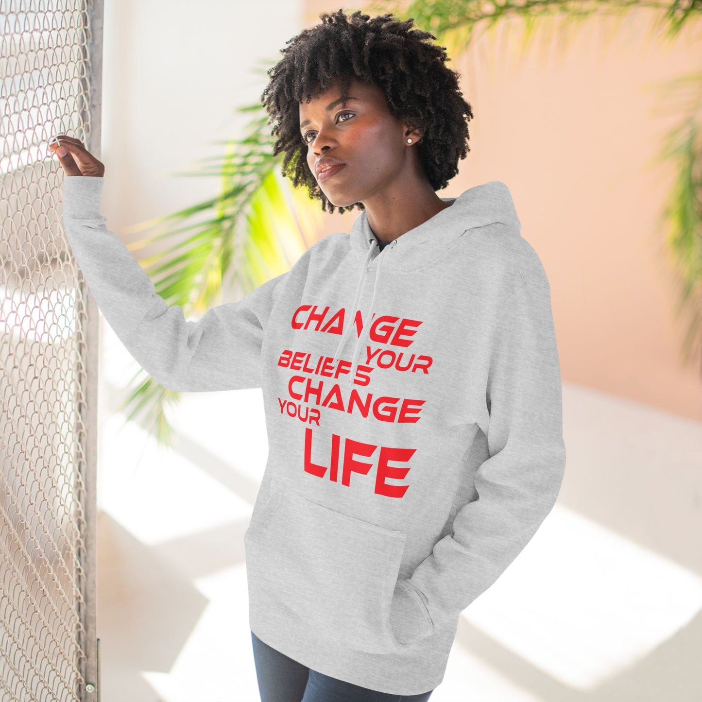 Change Your Beliefs, Change Your Life - Inspiring Fleece Hoodie - "Change Your Beliefs, Change Your Life"