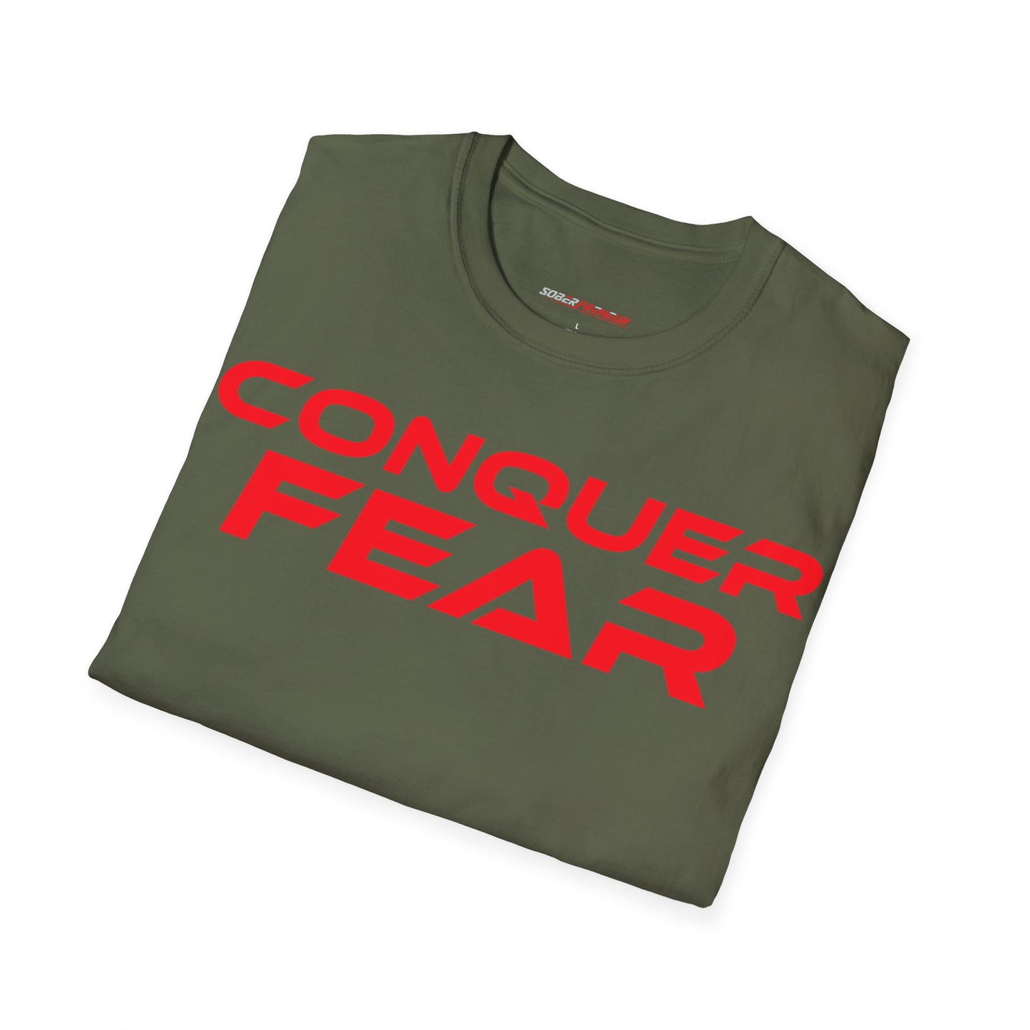 Conquer Fear - Unisex Softstyle T-Shirt - Motivational Graphic Tee