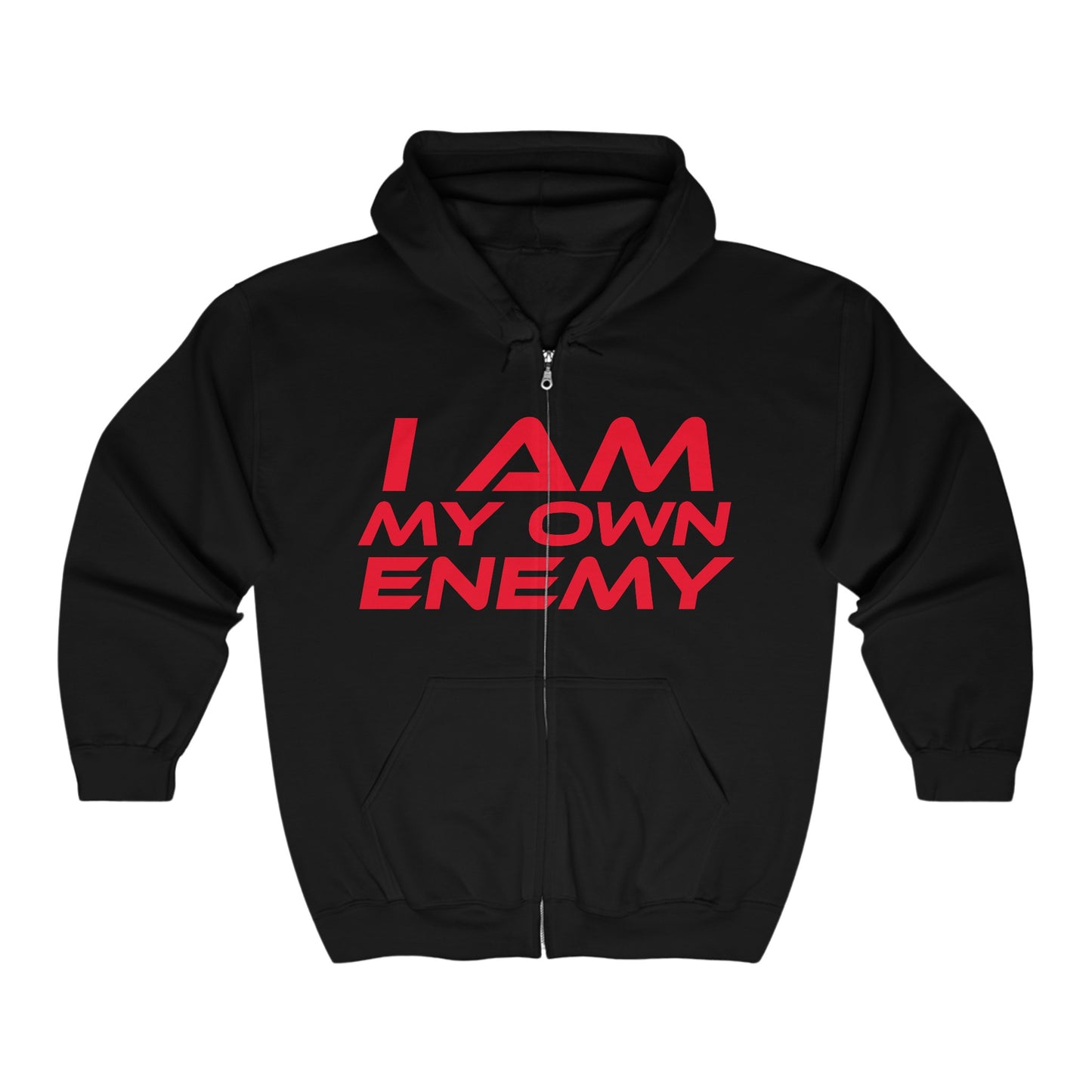 I AM MY OWN ENEMY - Unisex Heavy Blend Full Zip Hooded Sweatshirt - Comfortable and Bold Statement Hoodie