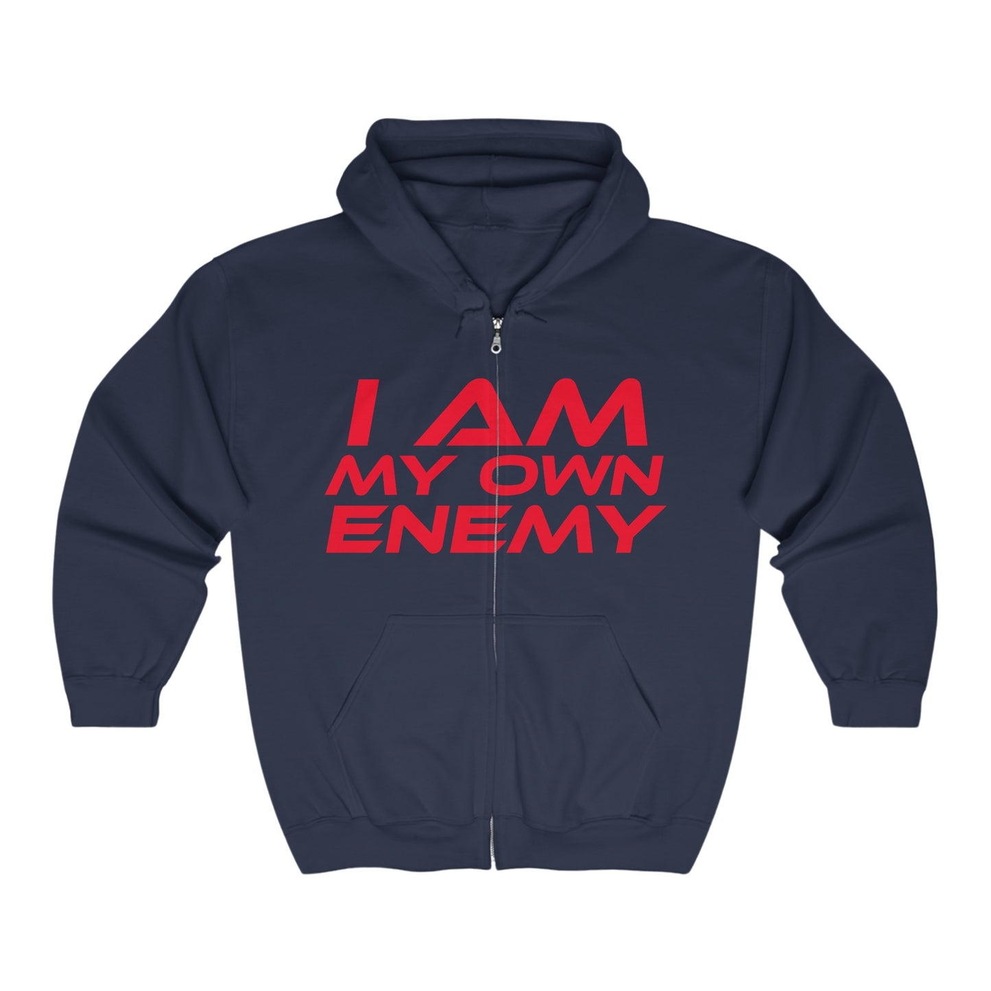 I AM MY OWN ENEMY - Unisex Heavy Blend Full Zip Hooded Sweatshirt - Comfortable and Bold Statement Hoodie