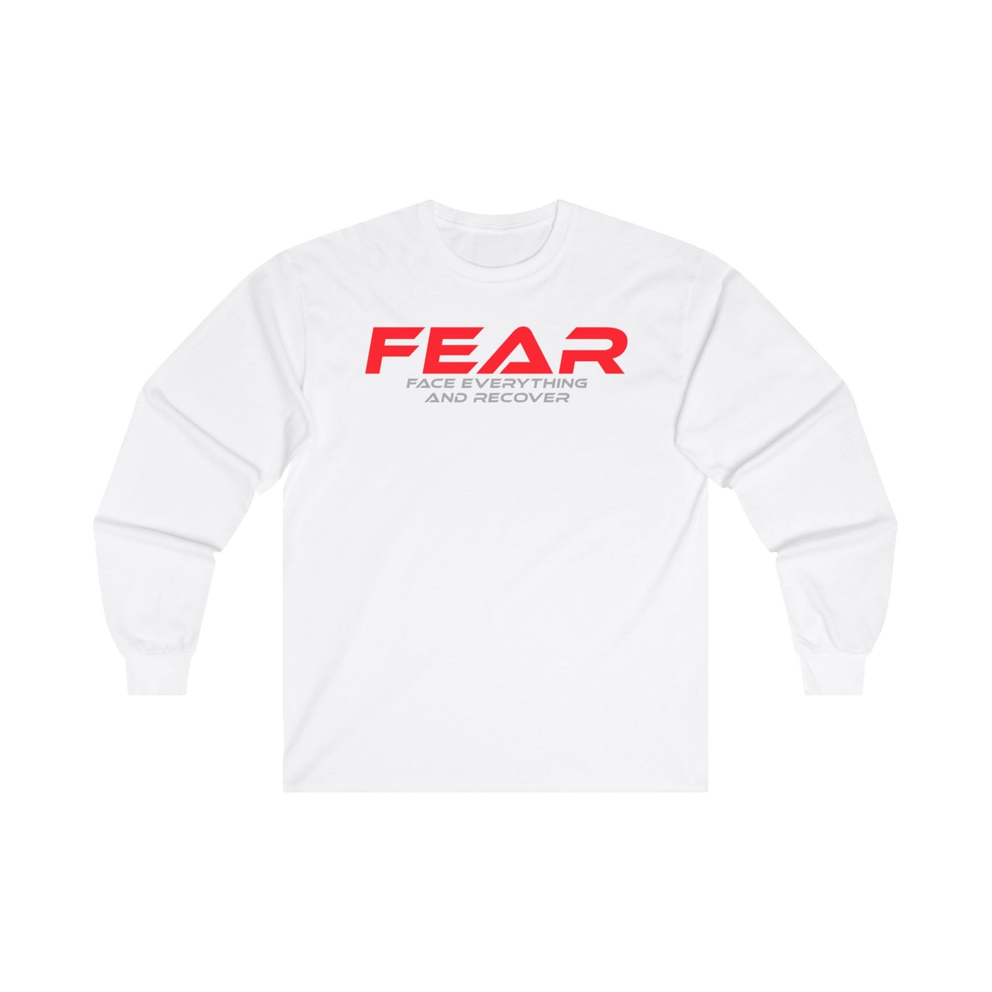 Fear - Face Everything and Recover - Unisex Long Sleeve Tee - Motivational Blue Shirt