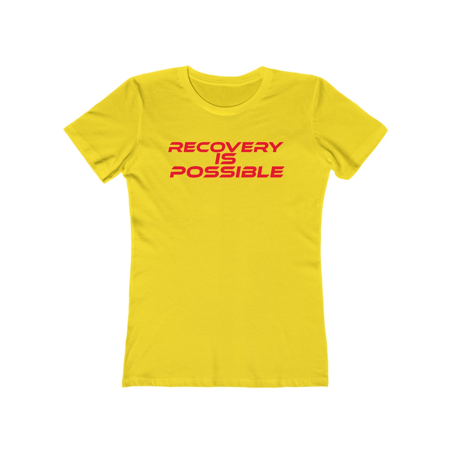 Recovery is Possible - Women's Boyfriend Tee - Inspirational Black T-Shirt