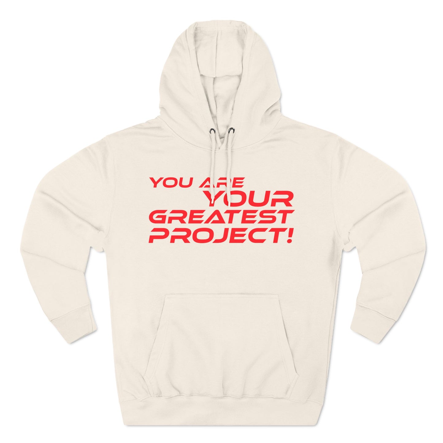 You Are Your Greatest Project Fleece Hoodie - Motivational Black Hoodie for Personal Growth