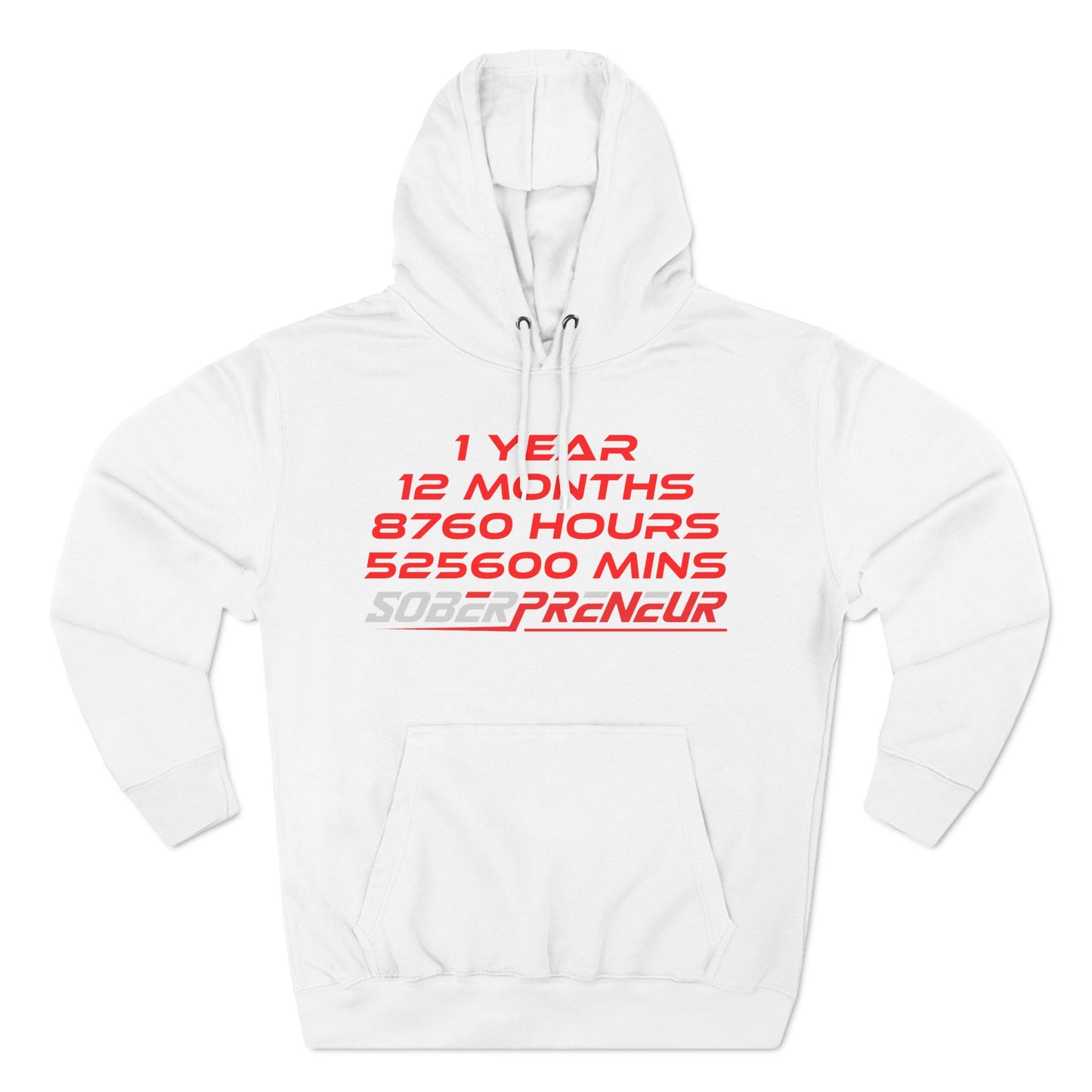 1 Year - Motivational Soberpreneur Fleece Hoodie - Celebrate Your Journey