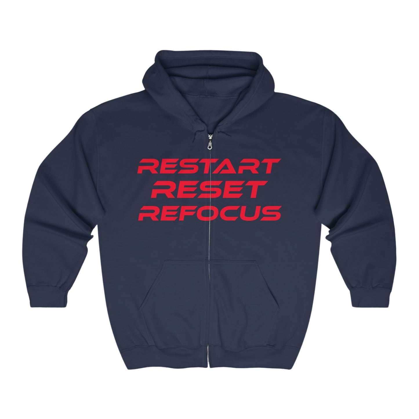 Restart, Reset, Refocus - Unisex Heavy Blend™ Full Zip Hooded Sweatshirt