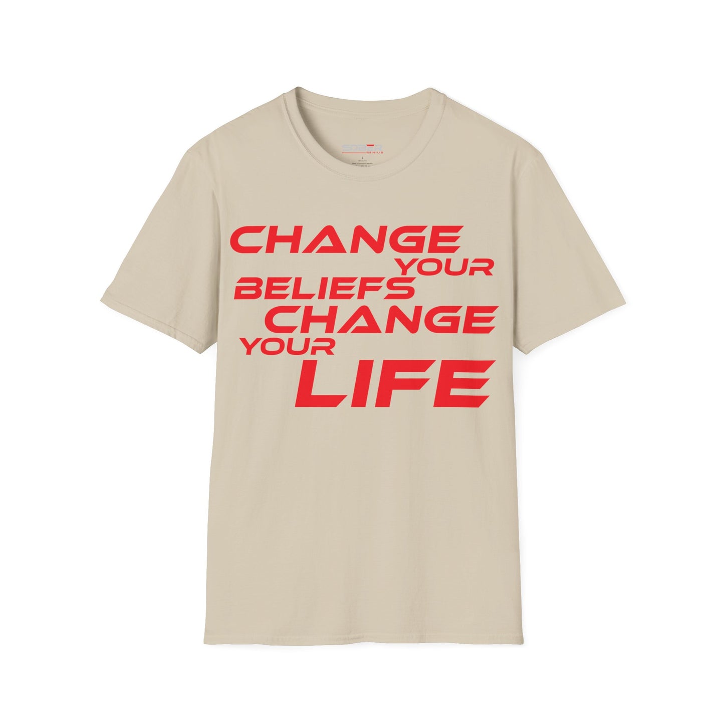 Change Your Beliefs, Change Your Life - Motivational Unisex Softstyle T-Shirt - 'Change Your Beliefs, Change Your Life'