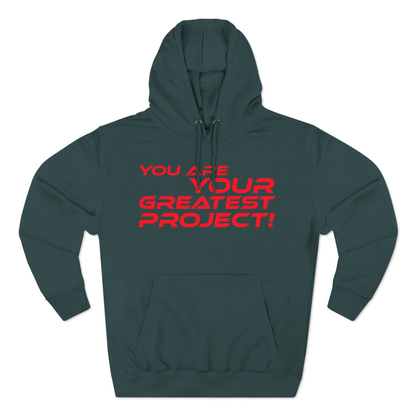 You Are Your Greatest Project Fleece Hoodie - Motivational Black Hoodie for Personal Growth