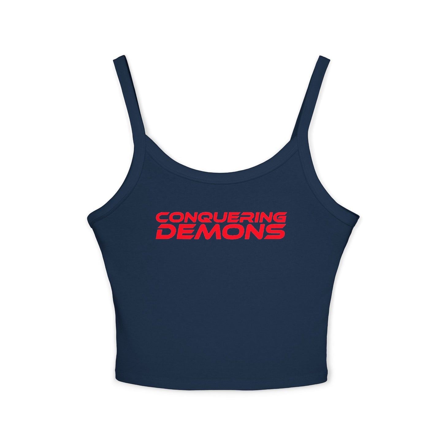 Conquering Demons - Women's Spaghetti Strap Tank Top - Motivational Workout Apparel