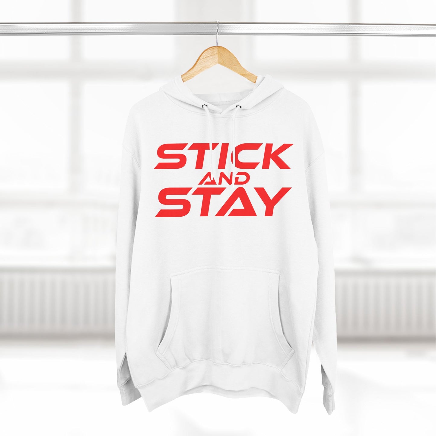 Stick and Stay - Three-Panel Fleece Hoodie