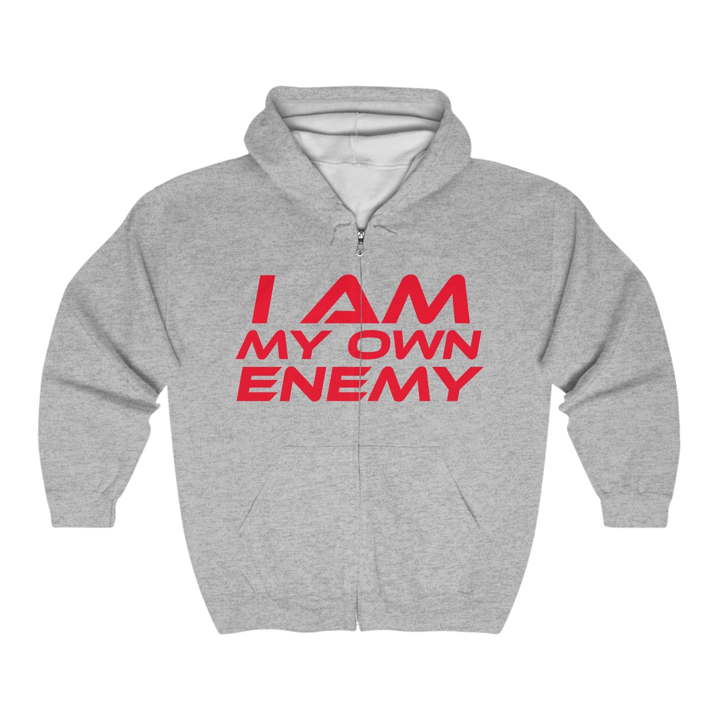 I AM MY OWN ENEMY - Unisex Heavy Blend Full Zip Hooded Sweatshirt - Comfortable and Bold Statement Hoodie