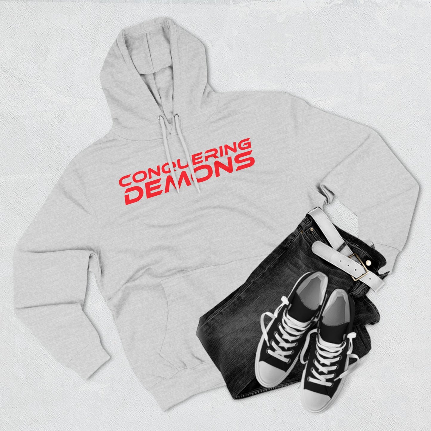 Conquering Demons - Three-Panel Fleece Hoodie