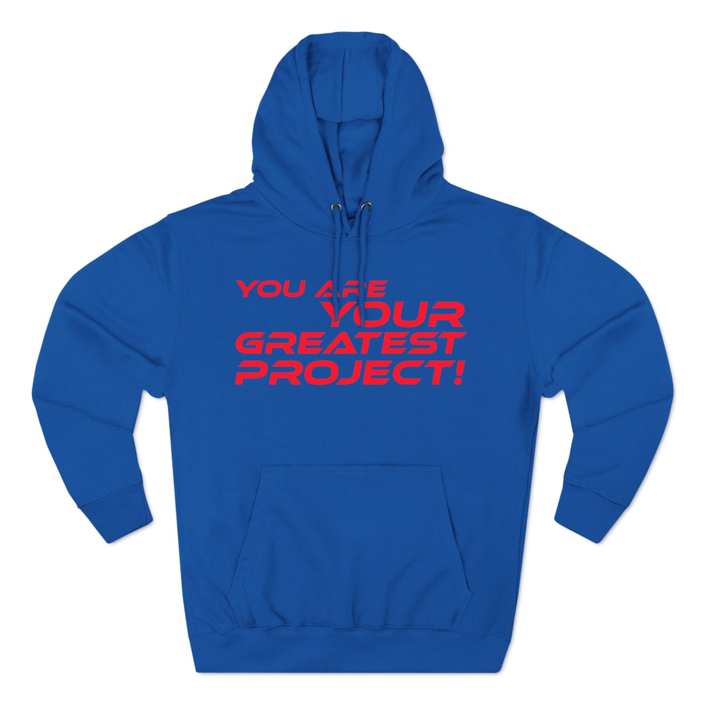 You Are Your Greatest Project Fleece Hoodie - Motivational Black Hoodie for Personal Growth