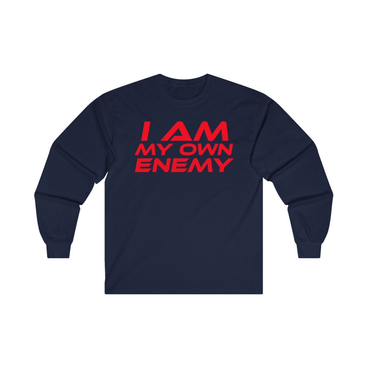 I Am My Own Enemy - Long Sleeve Tee - Unisex Cotton T-Shirt for Self-Reflection and Empowerment