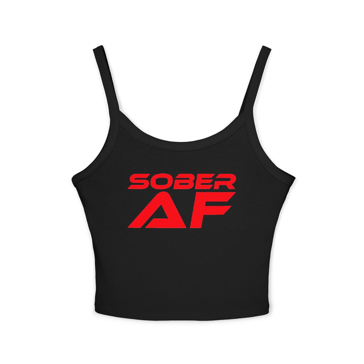 Sober AF - Women's Spaghetti Strap Tank Top - Stylish Recovery Wear