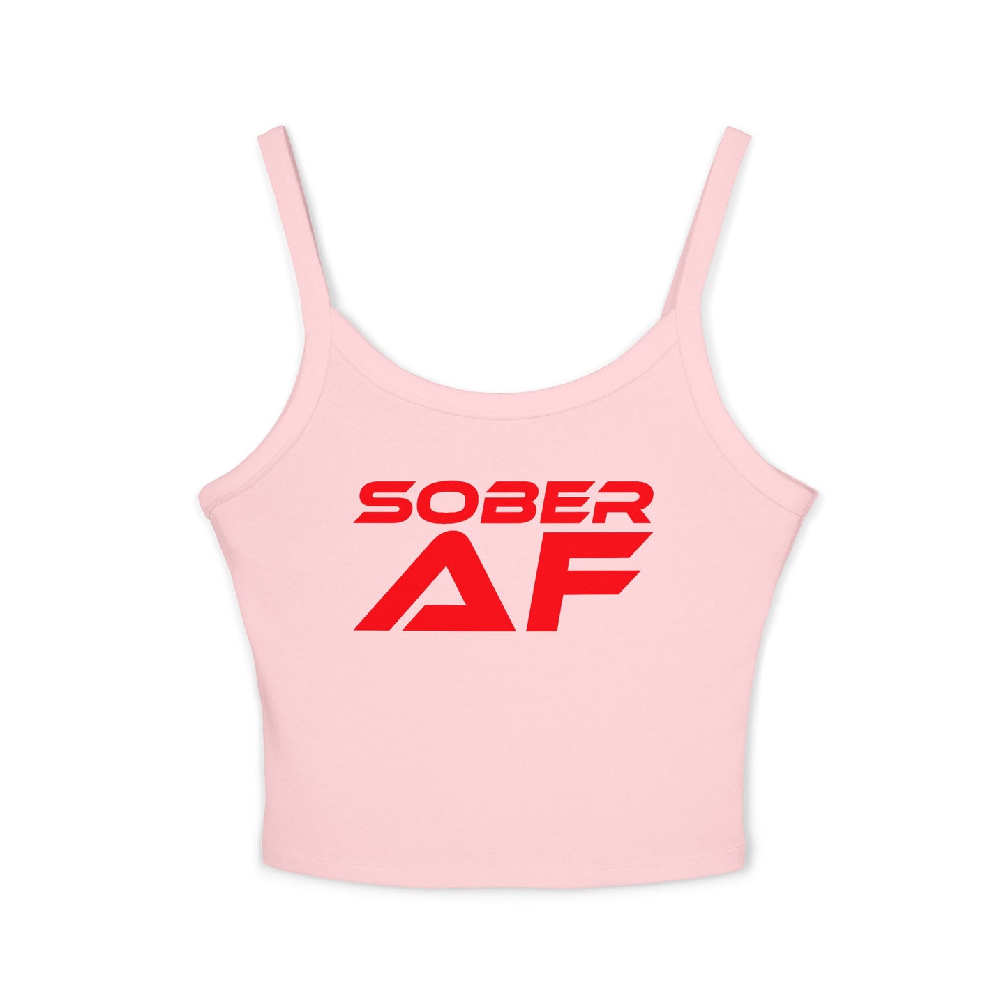 Sober AF - Women's Spaghetti Strap Tank Top - Stylish Recovery Wear