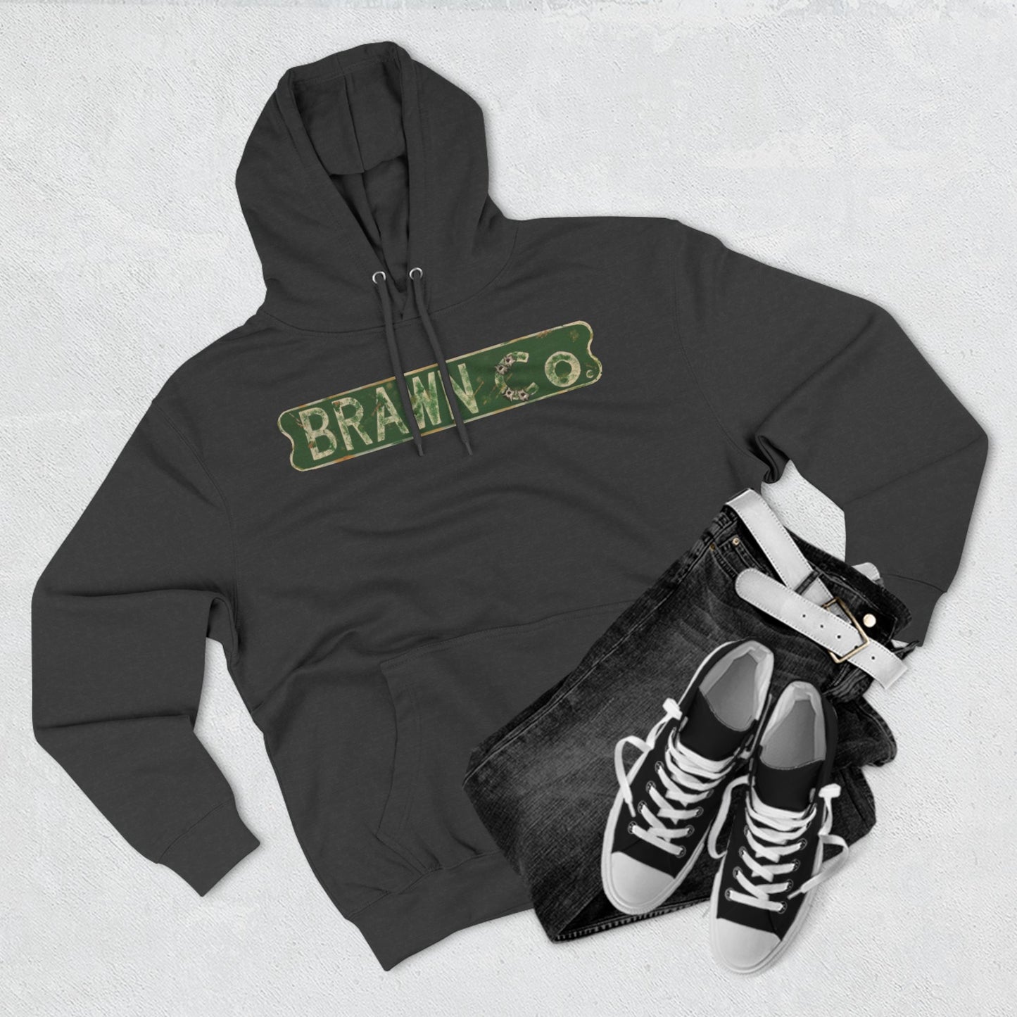 BrawnCo  - Vintage-Inspired Three-Panel Fleece Hoodie