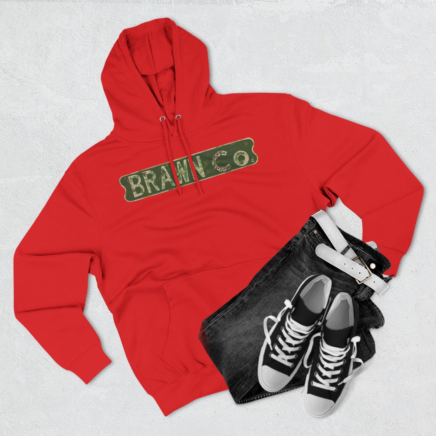 BrawnCo  - Vintage-Inspired Three-Panel Fleece Hoodie